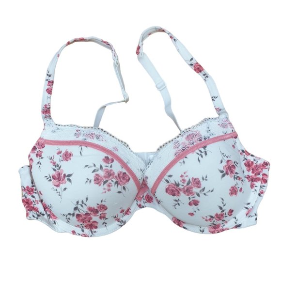 Mariemelli White Pink Chelsea Bra Size 34b - Picture 1 of 2